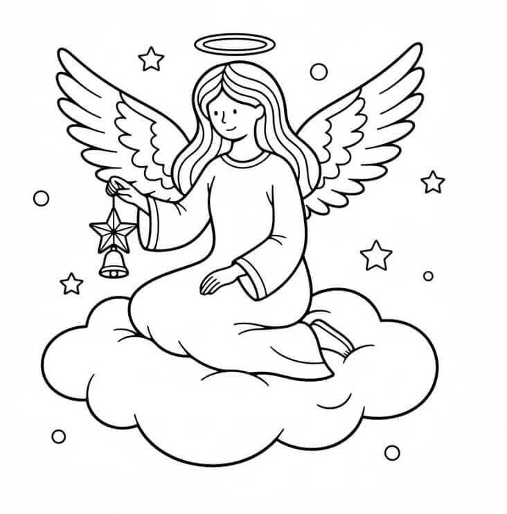 Karácsonyi Angyalok színező