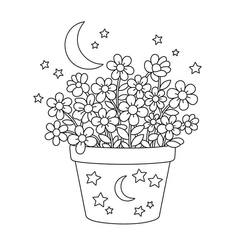 Hold és Virágcserép