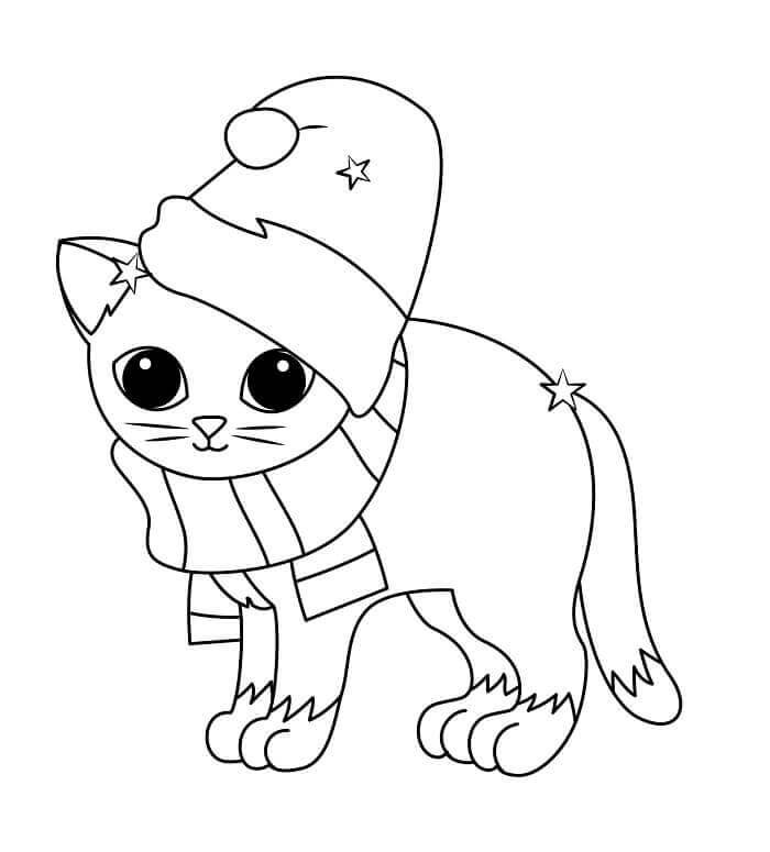 Ingyen nyomtatható karácsonyi macska