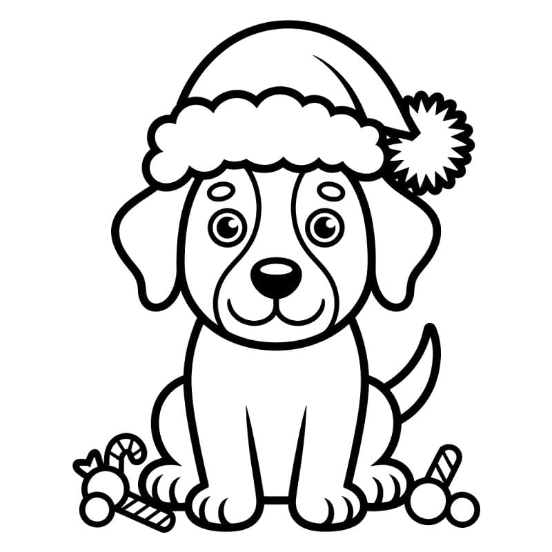 Ingyenes Karácsonyi Kutya Nyomtatásra