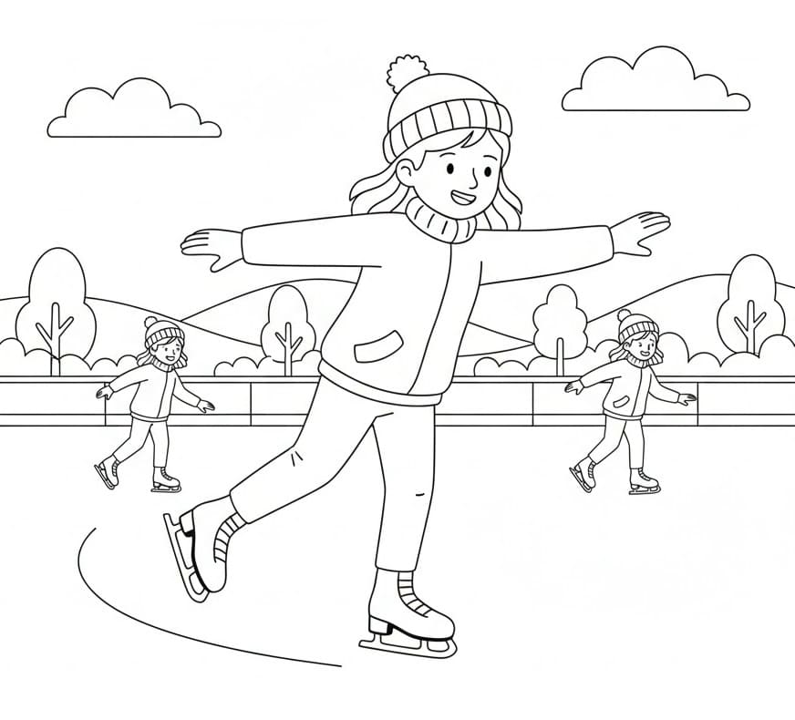 Téli Sportok színező