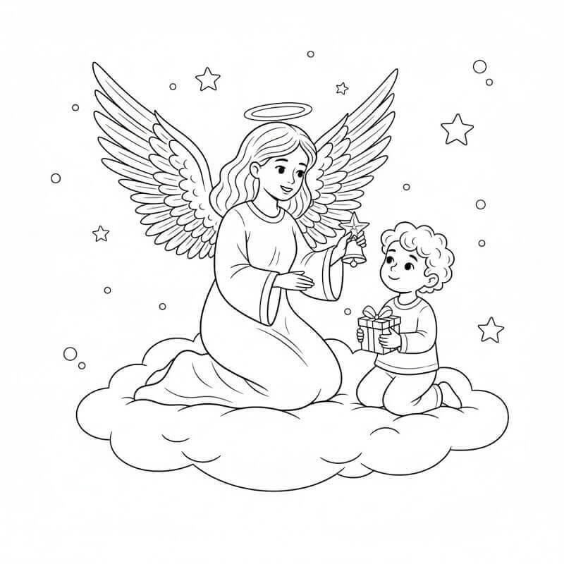 Karácsonyi Angyal és Kisfiú