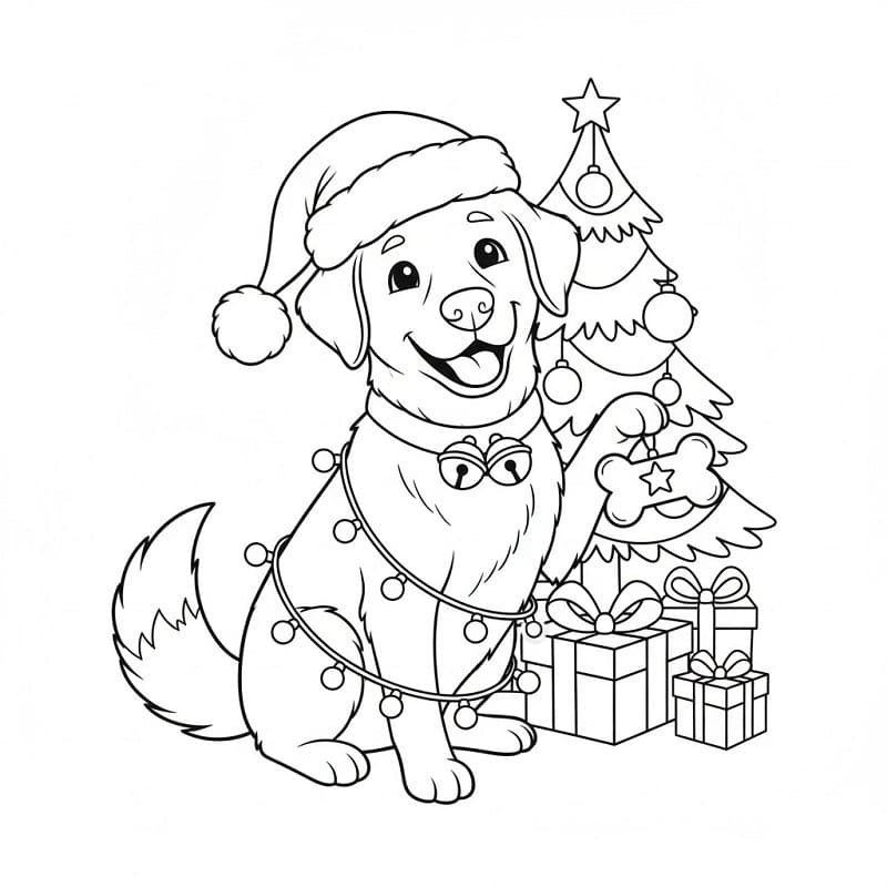 Karácsonyi Kutya Nyomtatható Gyerekeknek