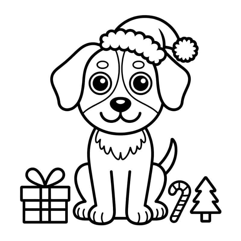 Karácsonyi Kutya Nyomtatható Kép