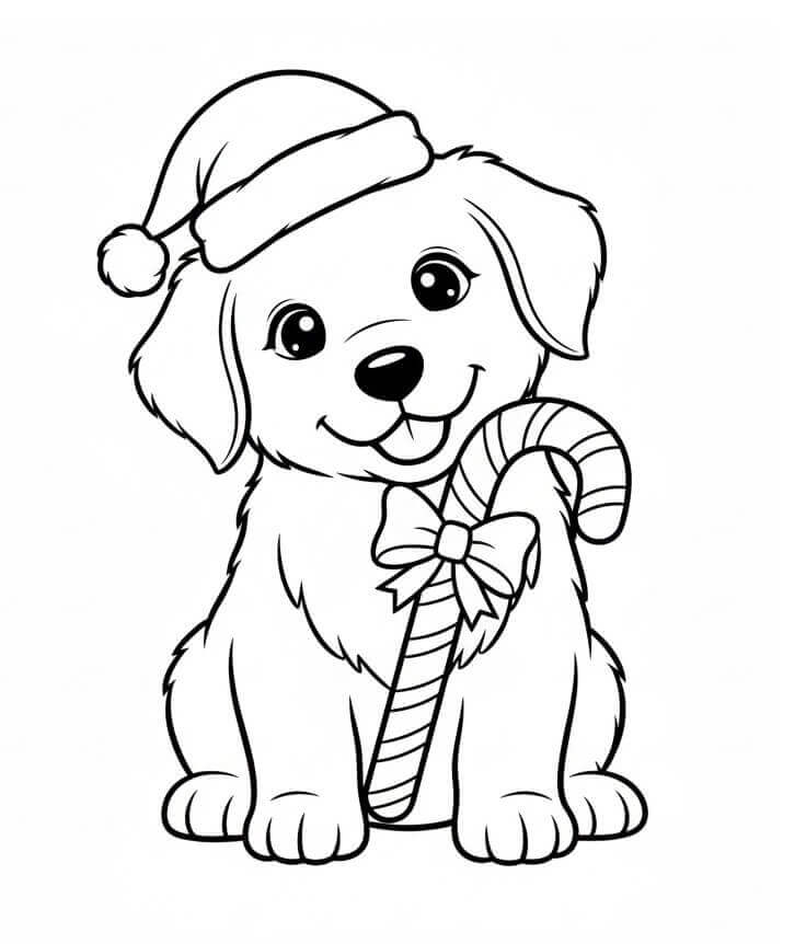 Kutya cukorpálcával