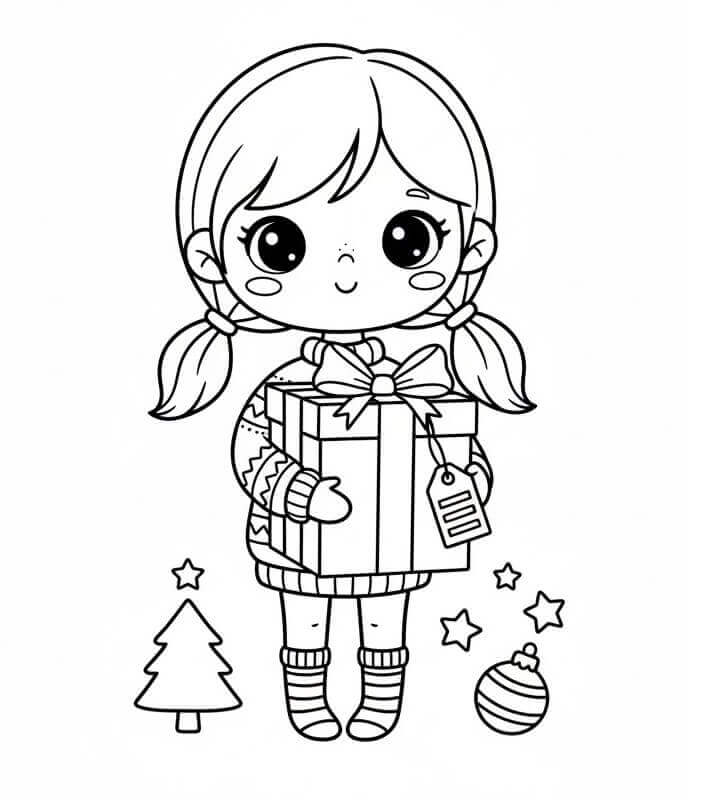 Lány és Karácsonyi Ajándék