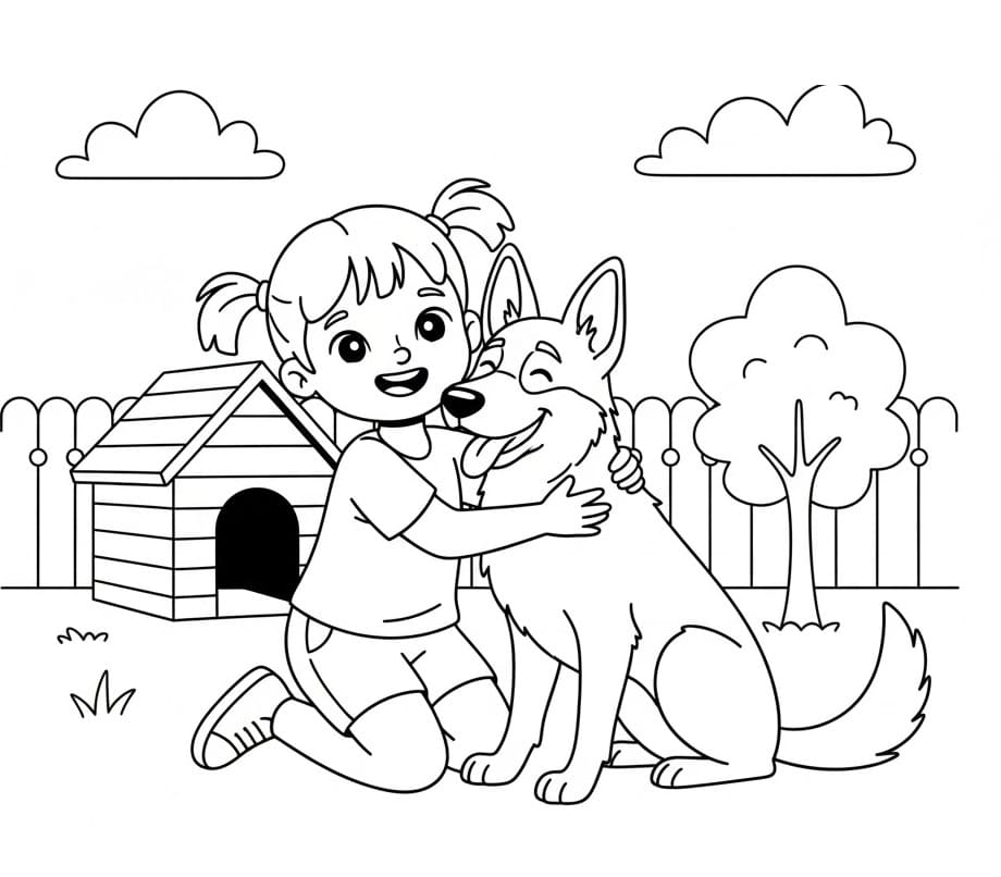 Lány és Németjuhász