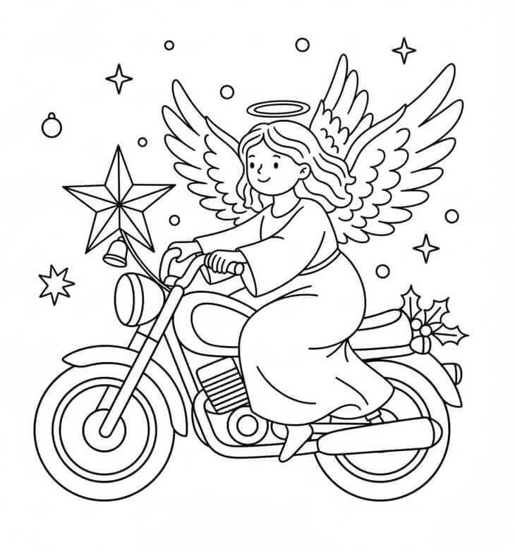 Motorozó Karácsonyi Angyal