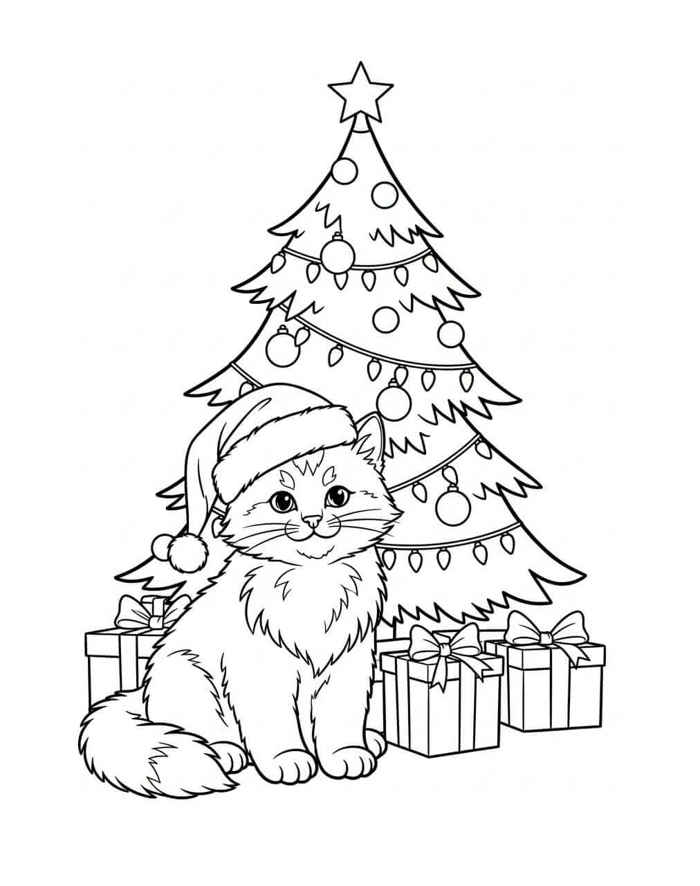 Nagyon cuki karácsonyi macska