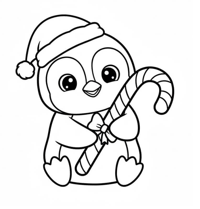 Pingvin cukorpálcával