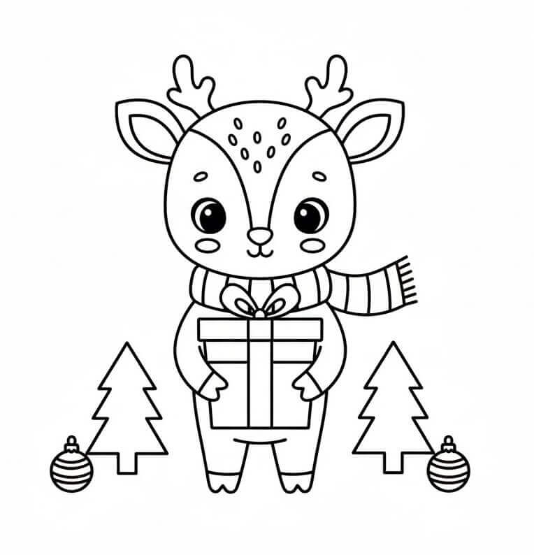 Rénszarvas Karácsonyi Ajándékkal