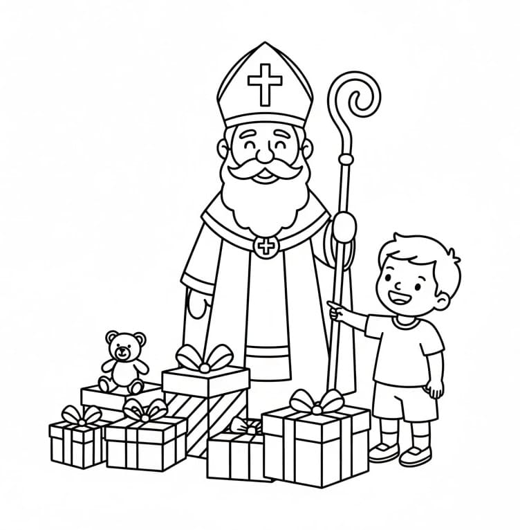 Szent Miklós és egy kisfiú