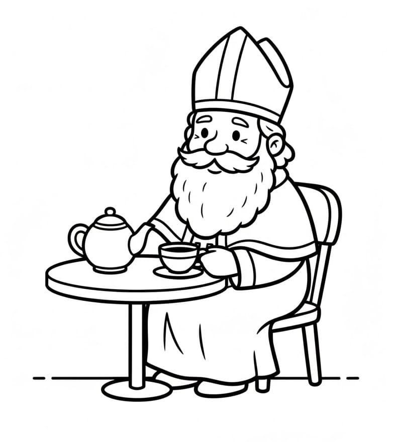 Szent Miklós teát iszik