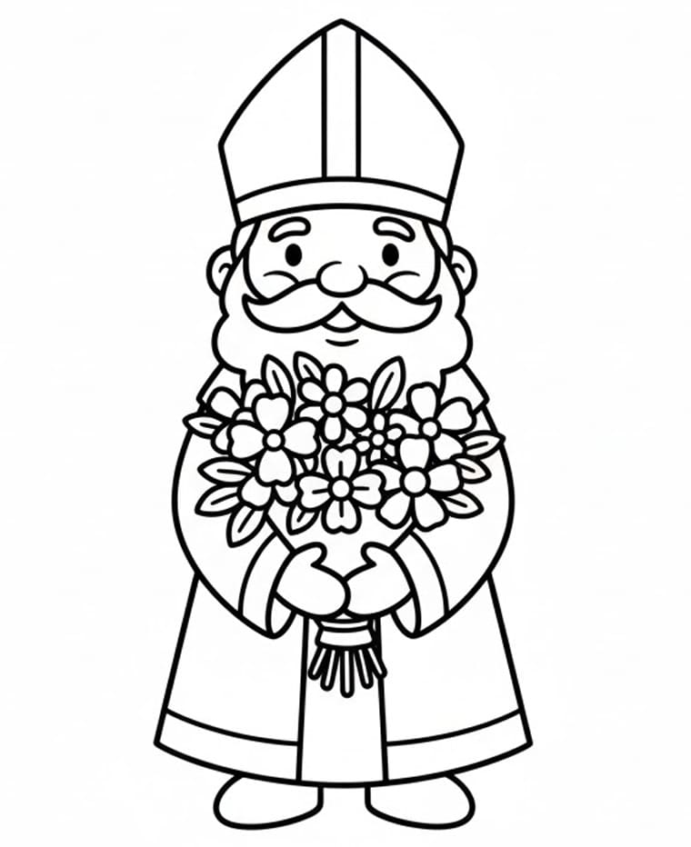 Szent Miklós virágokkal