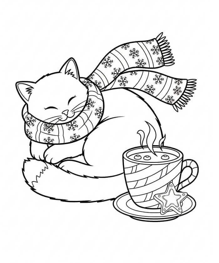 Szerethető karácsonyi macska