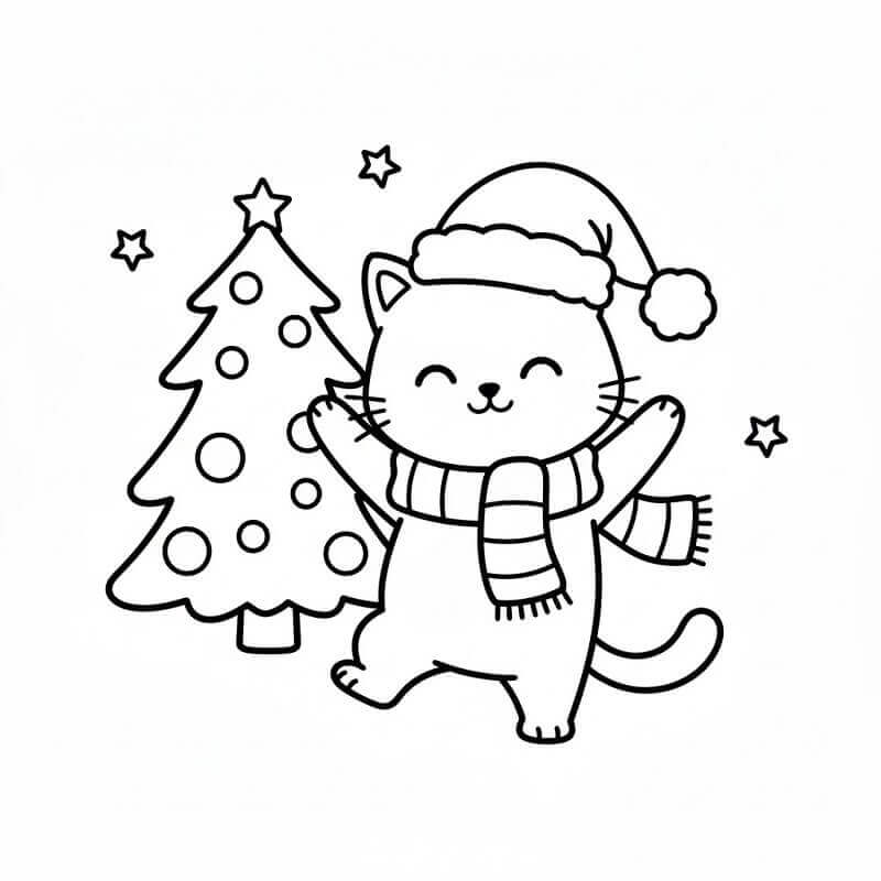 Táncoló karácsonyi macska