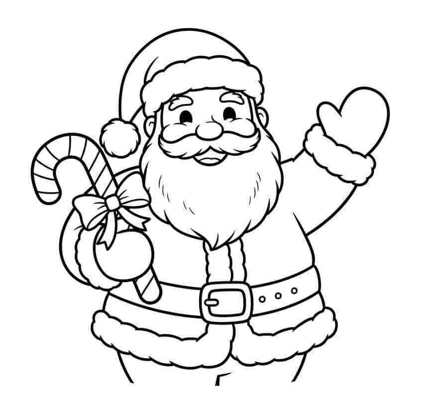 Télapó cukorpálcával