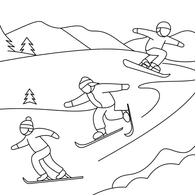 Téli Sport Nyomtatható Gyerekeknek