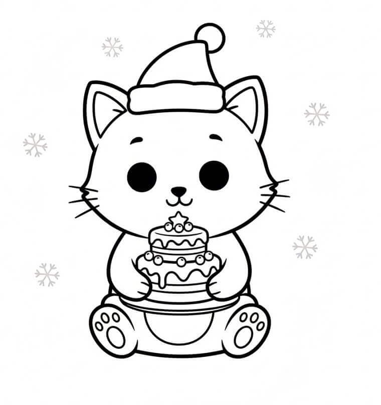 Tortás karácsonyi macska