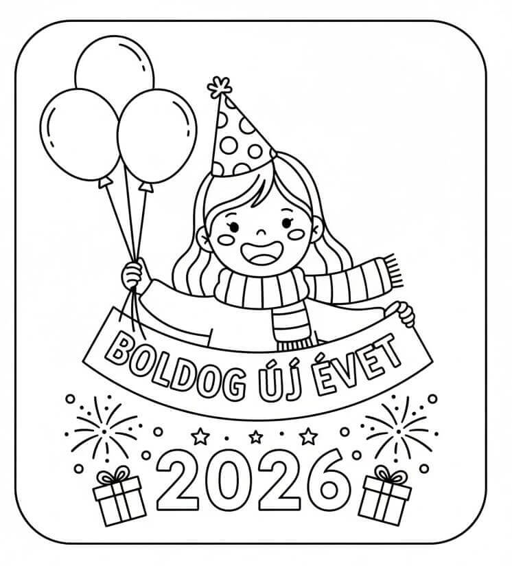 Újév 2026 Kislánnyal