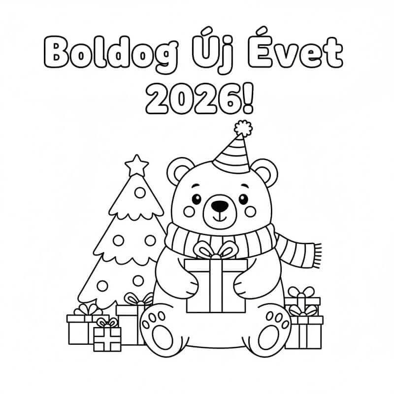 Újév 2026 Mackóval