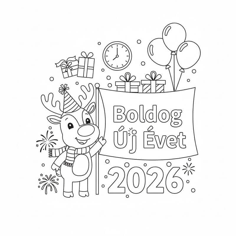 Újév 2026 Rénszarvassal