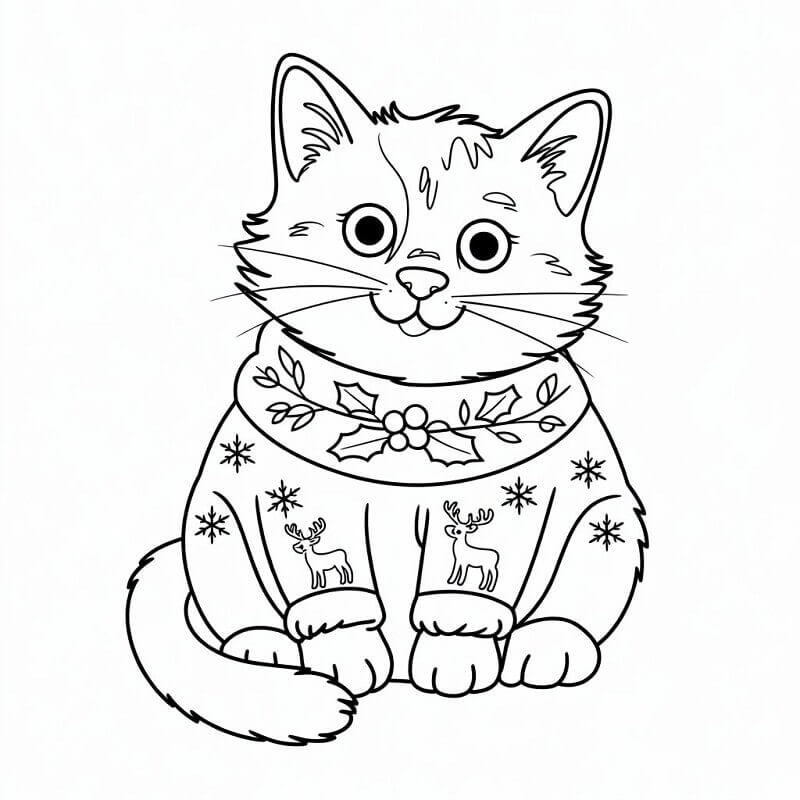 Vicces karácsonyi macska