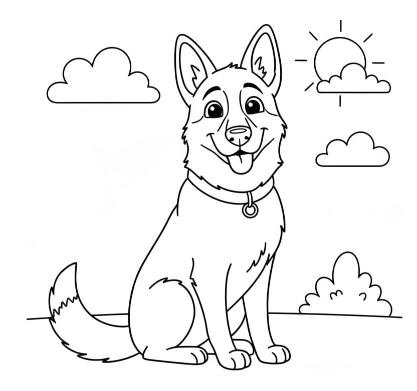 Vidám Németjuhász Kutya