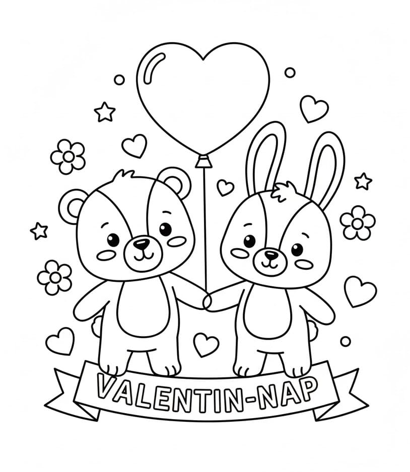 Valentin-nap (Bálint-nap) színező