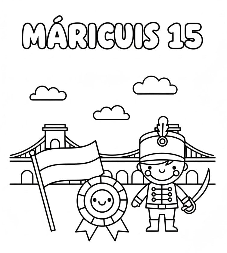 Március 15 színező