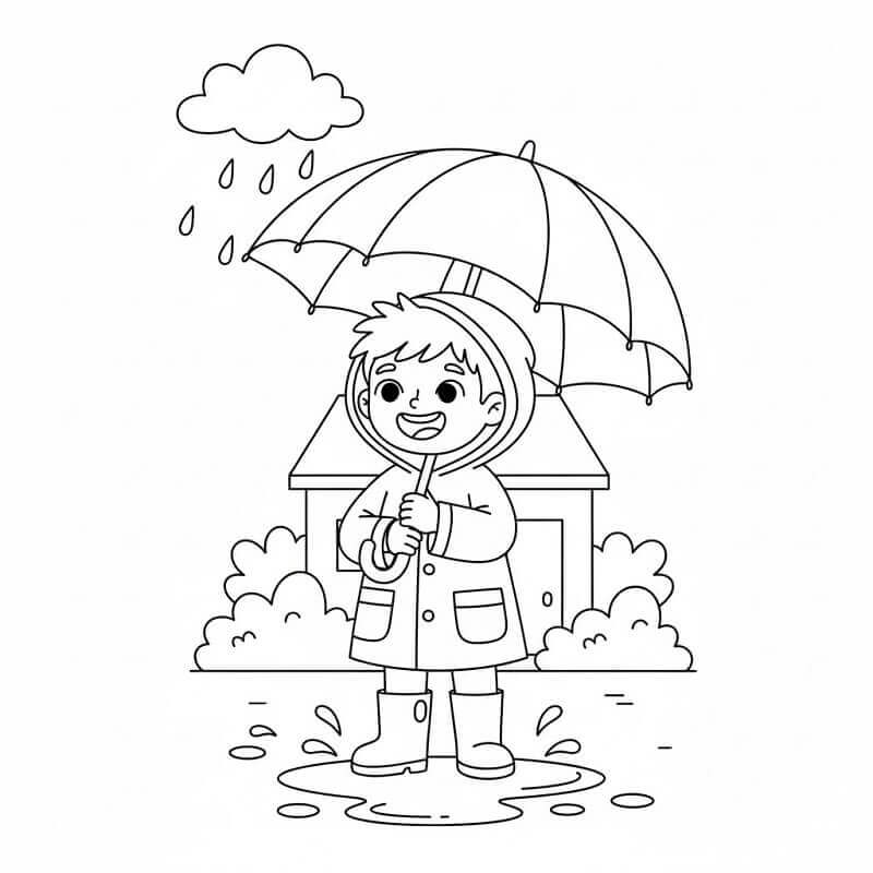 Esernyő Nyomtatható Gyerekeknek