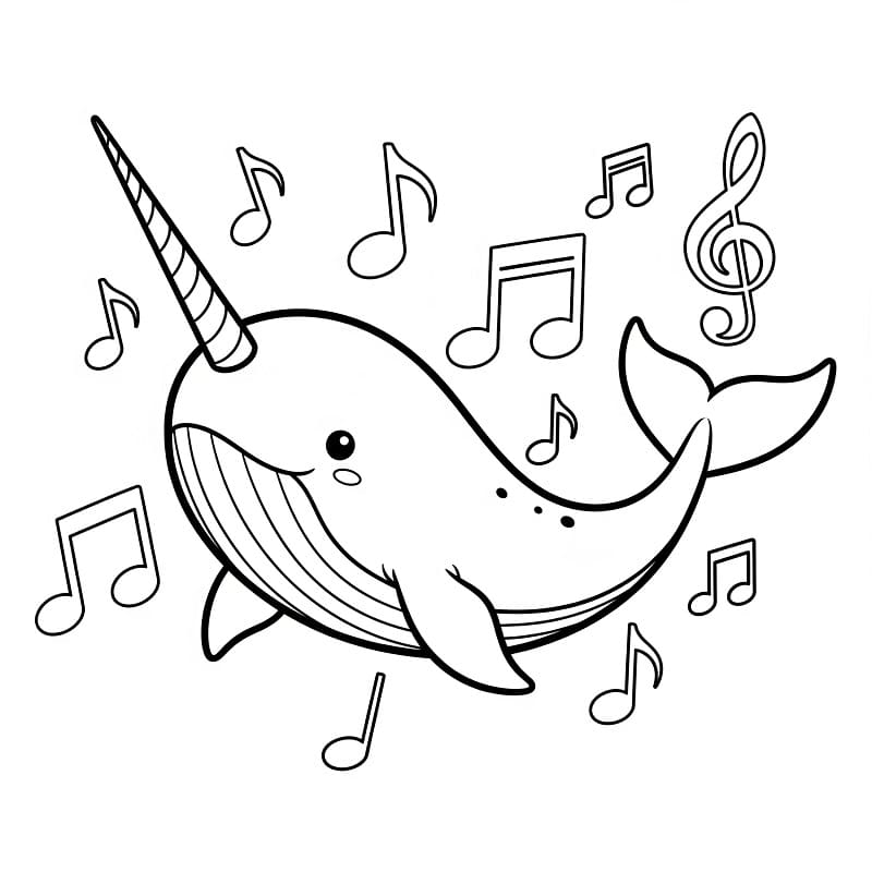 Narvál Nyomtatható Gyerekeknek