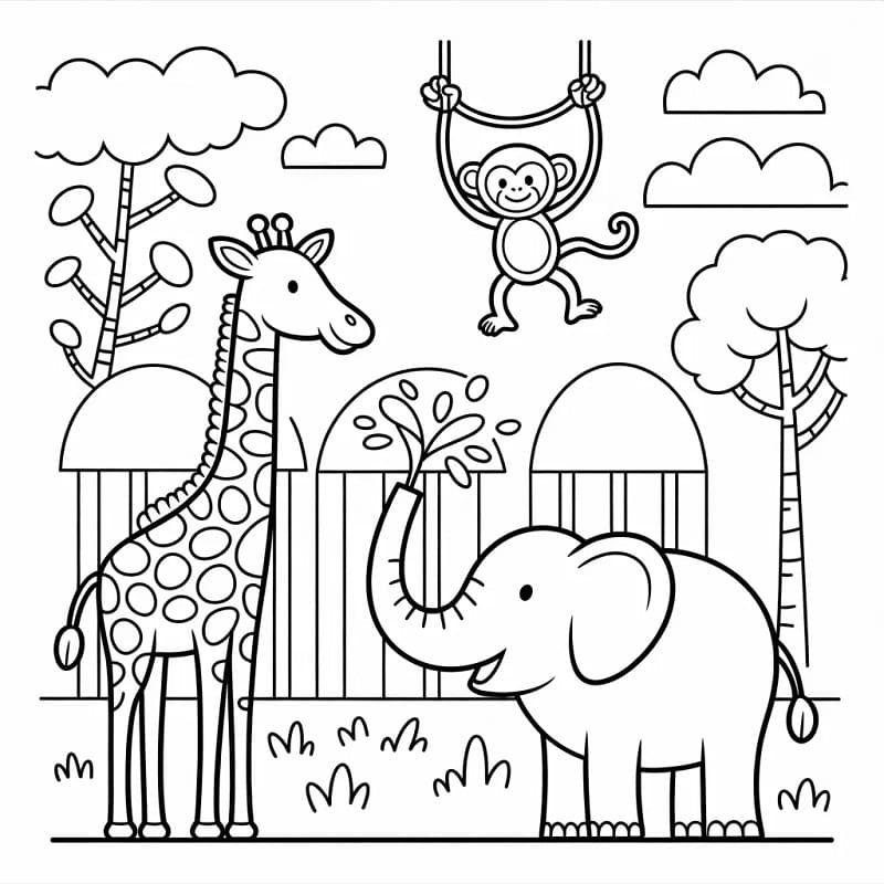 Állatkert színező