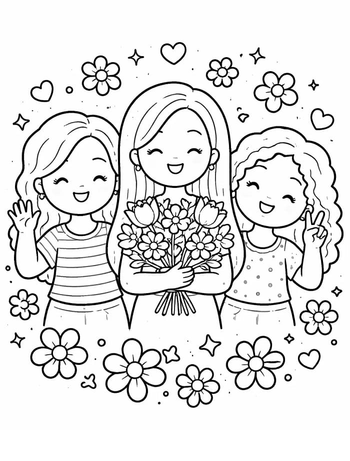 Nemzetközi Nőnap színező