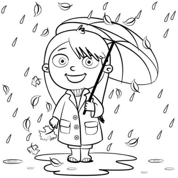 Boldog lány az esőben