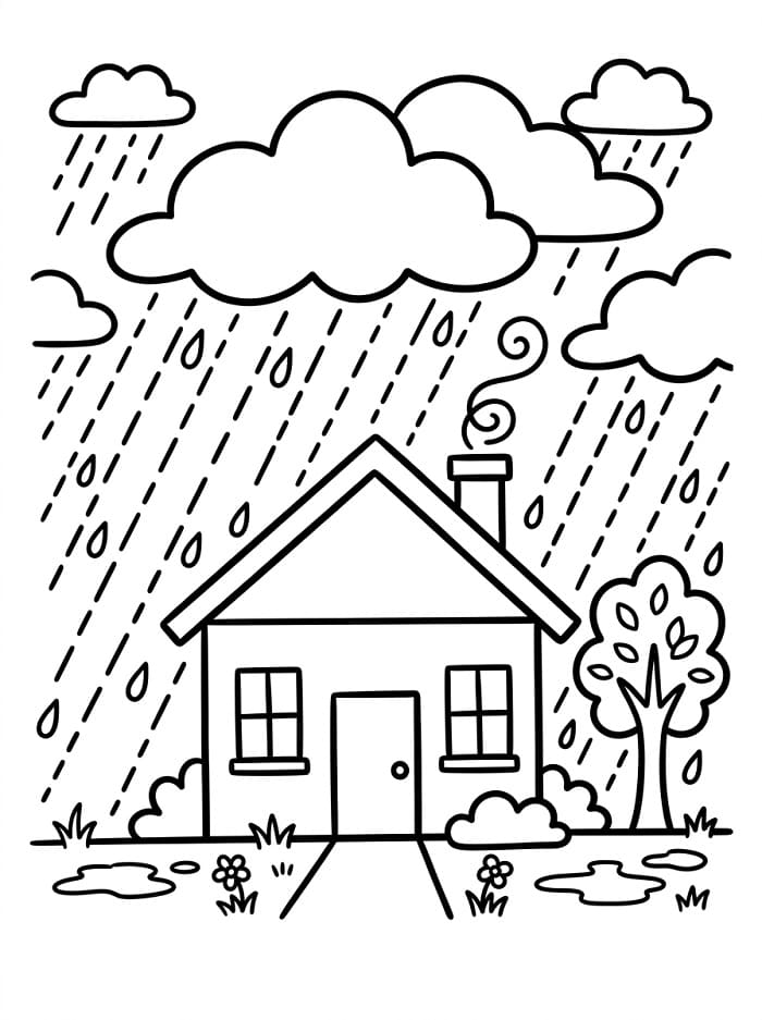Ház és eső