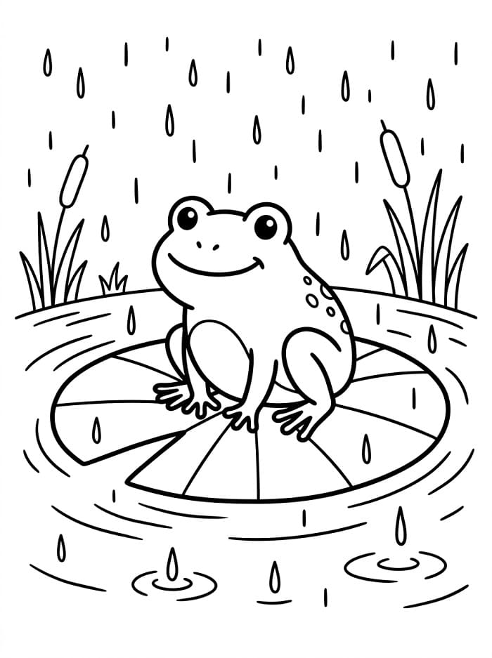 Vidám béka és eső