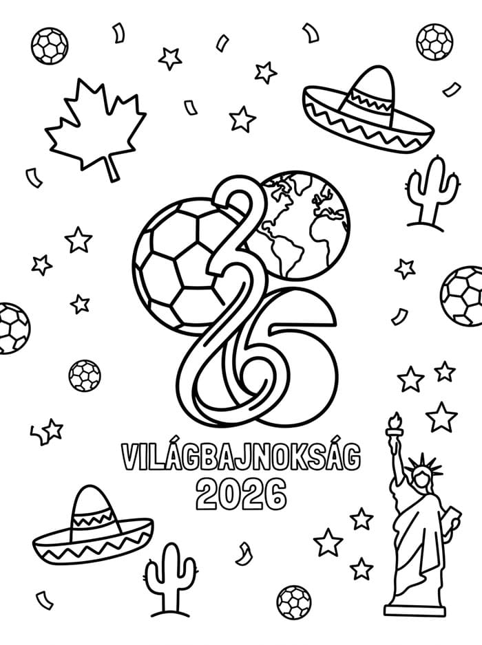 2026-os Világbajnokság Nyomtatható Gyerekeknek