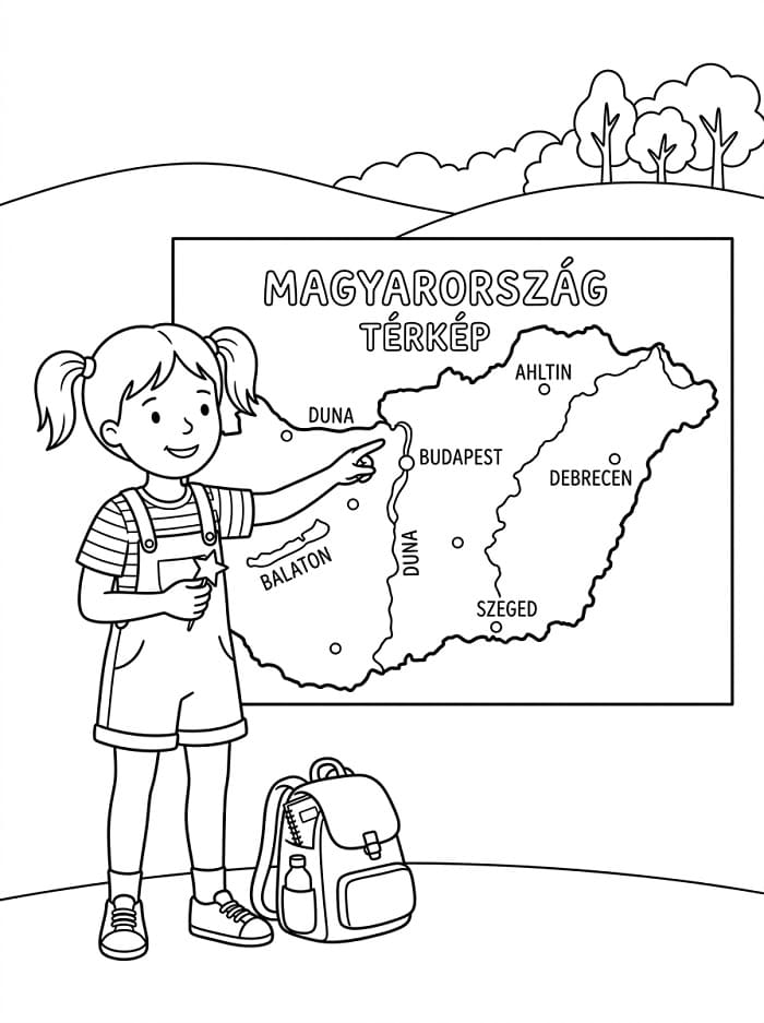 Cuki Lány és Magyarország Térképe