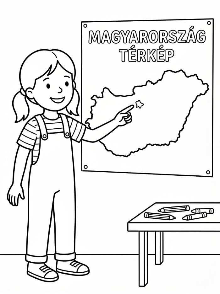 Lány és Magyarország Térképe