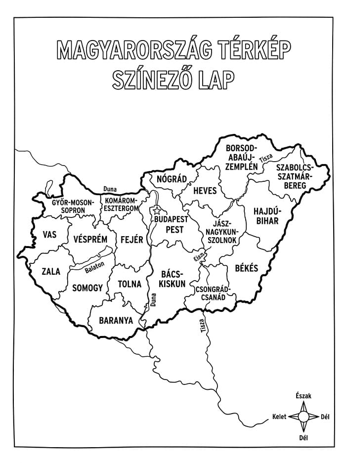 Magyarország Térkép színező