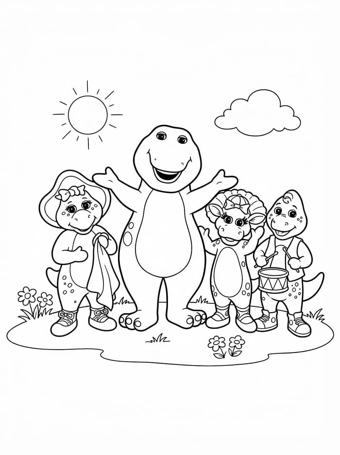 Barney és barátai színező