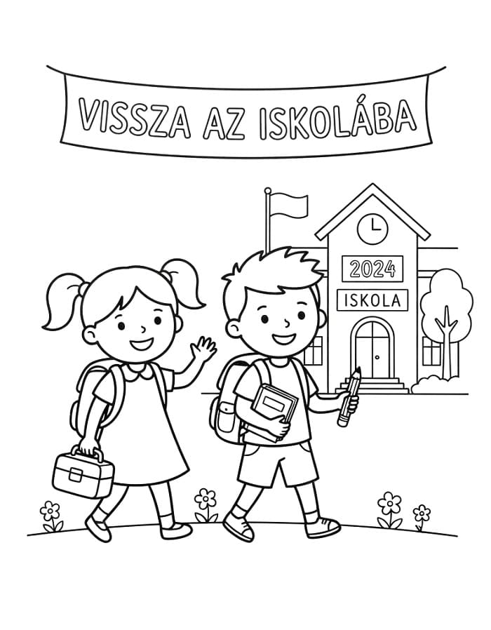 Fiú és lány Vissza az iskolába