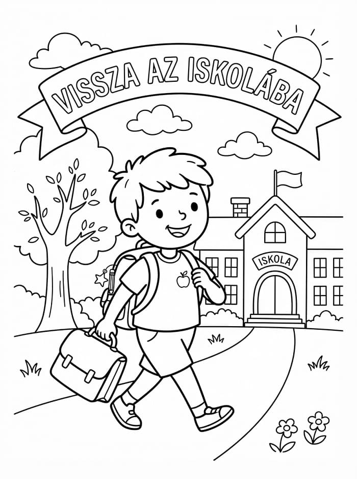Fiú Vissza az iskolába