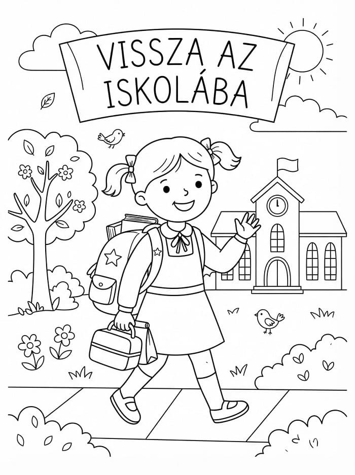 Lány Vissza az iskolába