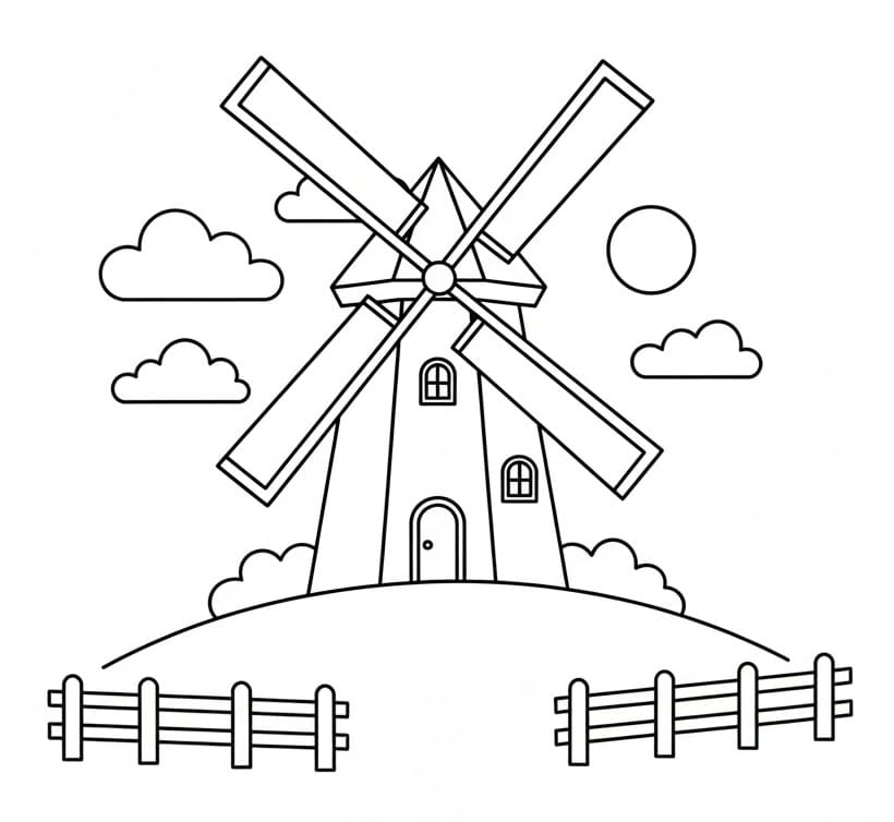 Szélmalom színező
