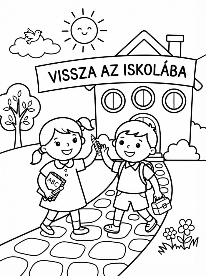 Vissza az iskolába színező